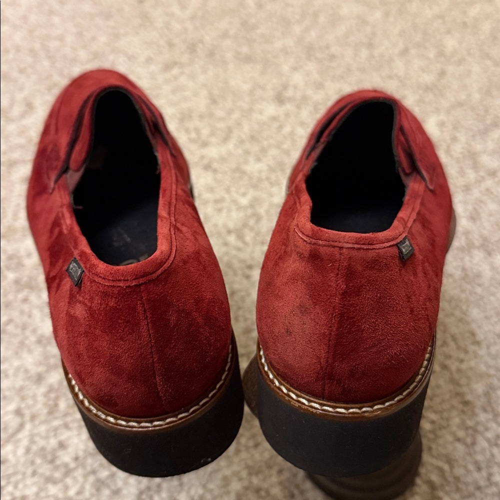Mephisto Wine Red Suede Driving Loafers - Picture 2 of 6